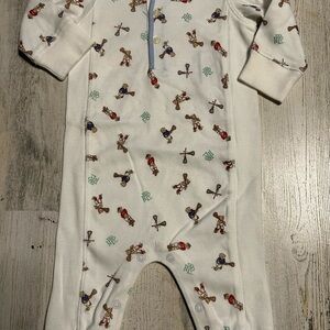 Ralph Lauren White Sports Print Footie
